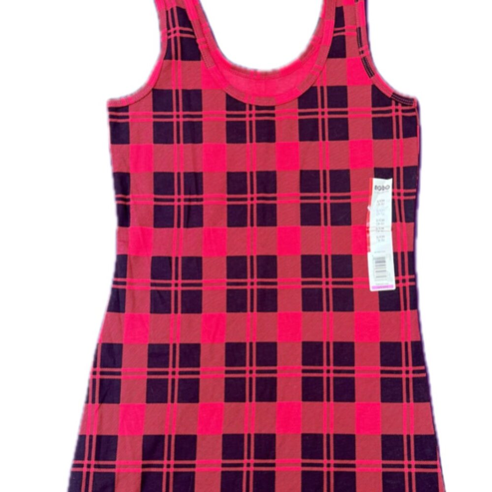 No Boundaries red plaid tank size S